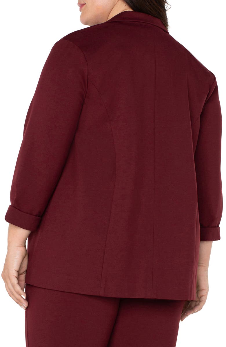 Liverpool Boyfriend Ponte Knit Blazer, Alternate, color, Bordeaux