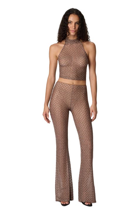 Scarf Top In Lamé Viscose With Spiderweb Motif