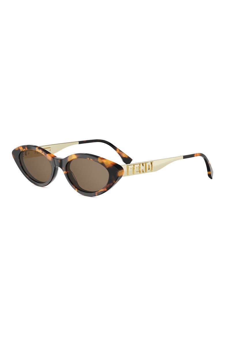 Fendigraphy 51mm Cat Eye Sunglasses, Alternate, color, HAVANA/ OTHER / BROWN