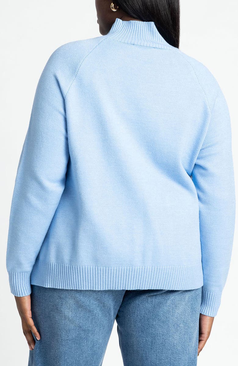 ELOQUII Zip Mock Neck Sweater, Alternate, color, 