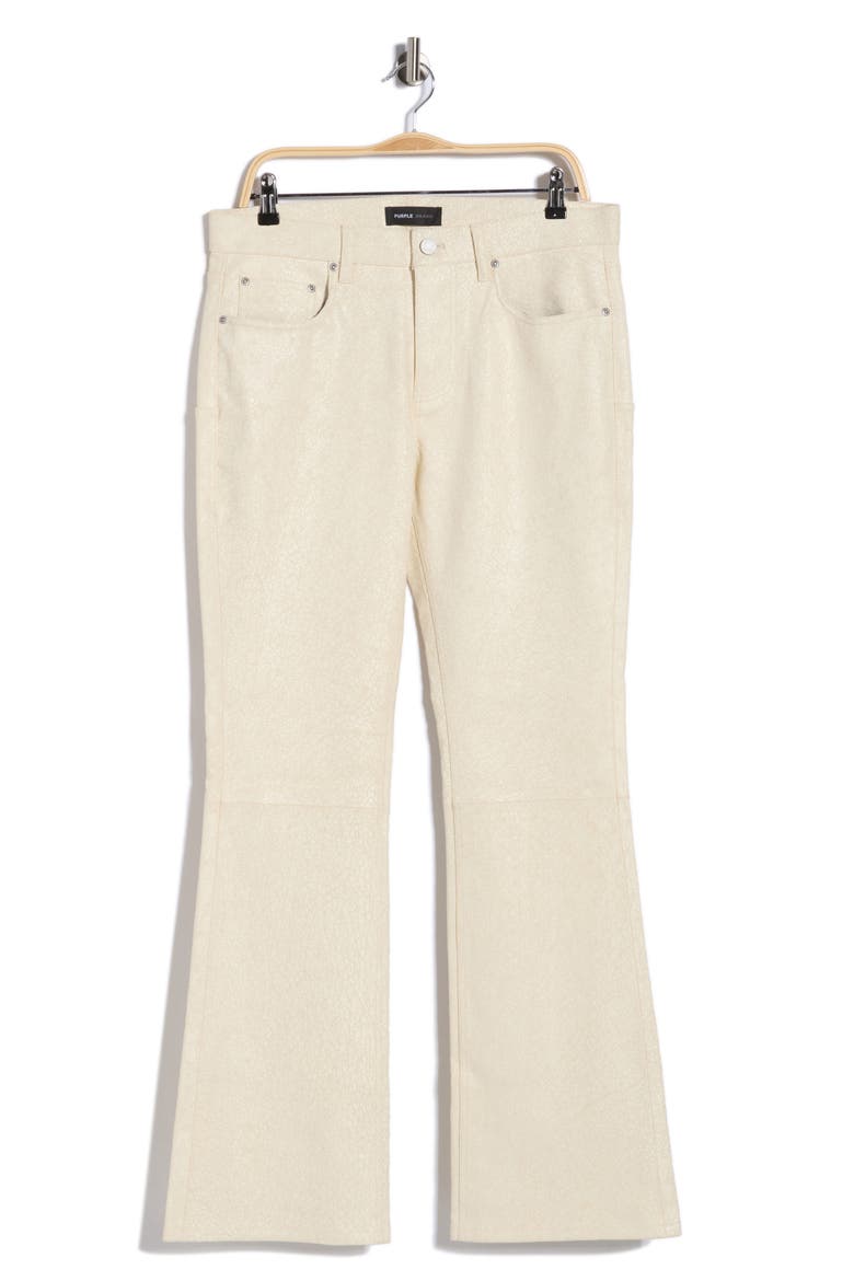 Leather Flare Pants, Alternate, color, WHITE