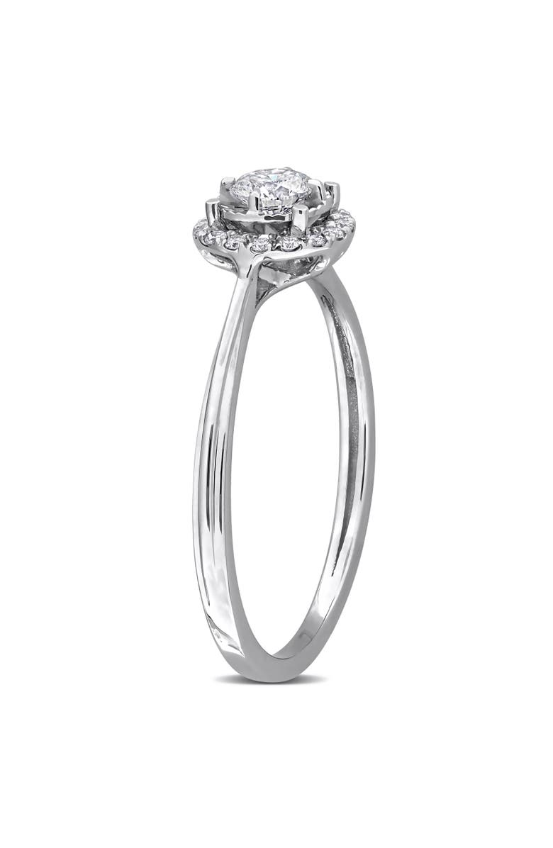 Julianna B. Lab-Grown Diamond Halo Engagement Ring 18k, Alternate, color, White Gold