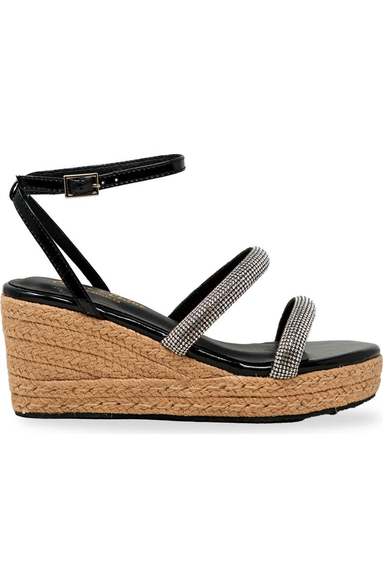 CHASE AND CHLOE Rhinestone Strap Espadrille Wedge Sandal, Alternate, color,
