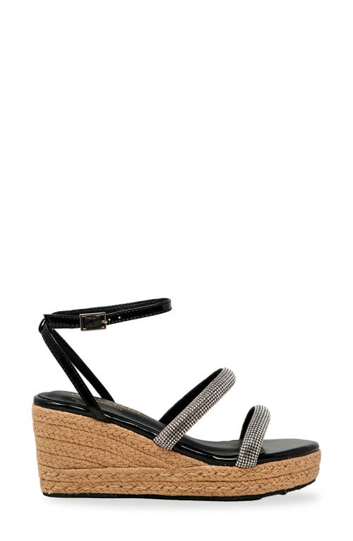 Chase & Chloe Chase And Chloe Rhinestone Strap Espadrille Wedge Sandal