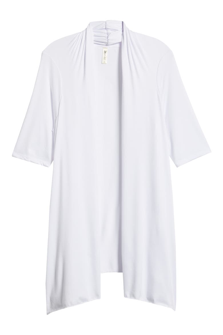 Open Front Long Cardigan, Alternate, color, WHITE