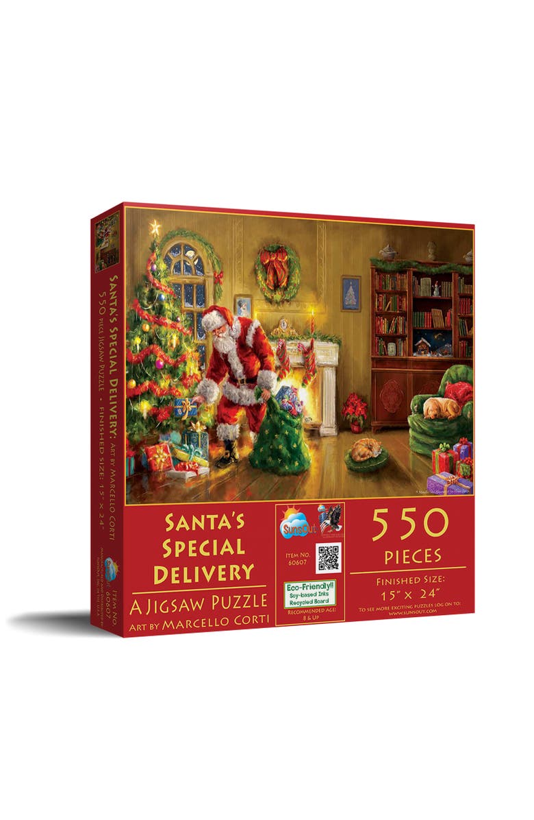 Sunsout Santa's Special Delivery 550 piece Jigsaw Puzzle for Adults, Main, color, Multicolor