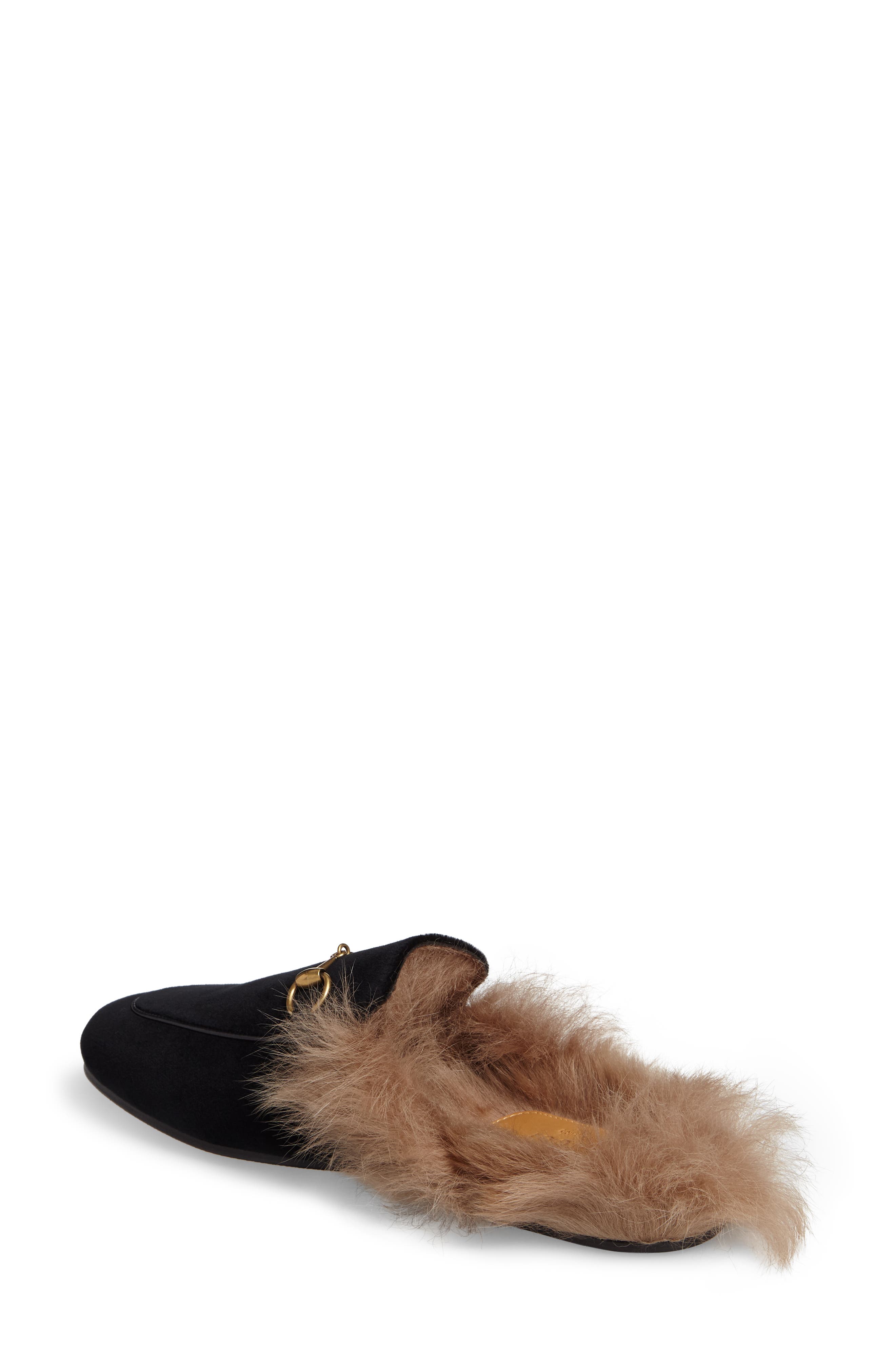 Gucci Princetown Genuine Shearling Mule Loafer, Alternate, color, 