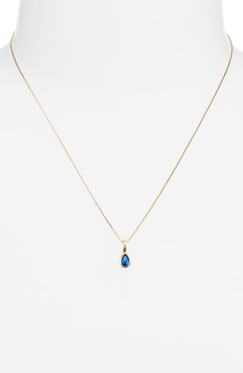 Set & Stones Teardrop Birthstone Pendant Necklace In Gold/september