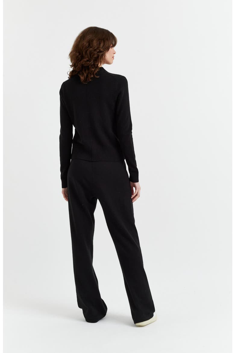 Wool & Cashmere Cropped Sporty Sweater, Alternate, color, Black