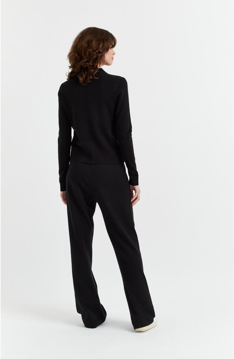 Chinti & Parker Wool & Cashmere Cropped Sporty Sweater, Alternate, color, Black