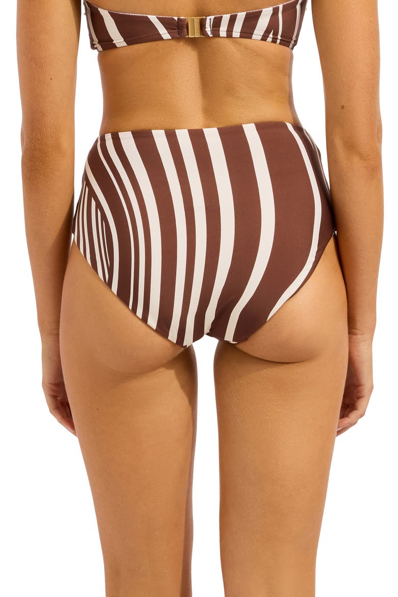 High Waist Swim Bottoms, Alternate, color, COCOA