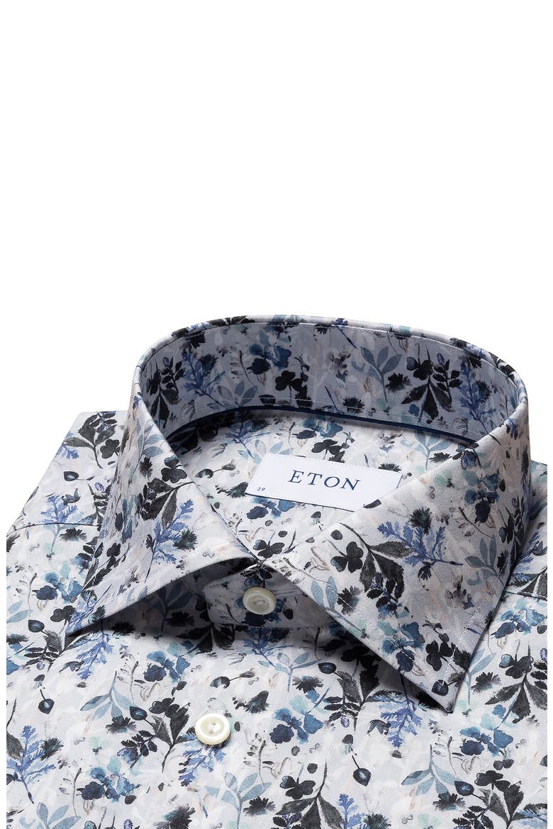 Men's Contemporary Fit Floral Dress Shirt, Alternate, color, LT/PASTEL BLUE