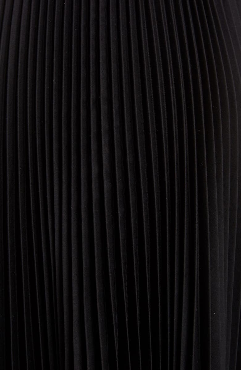 Loewe Leather Band Asymmetrical Pleated Midi Skirt, Alternate, color,