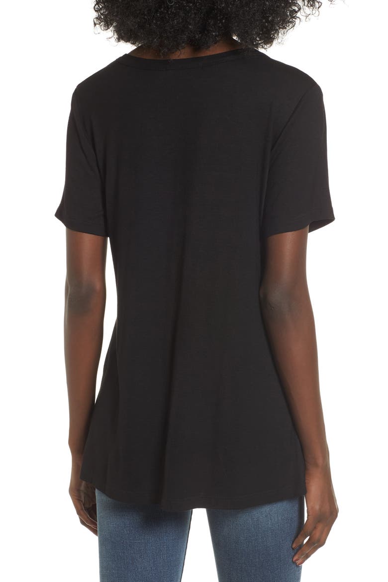 Cutout Choker Tee, Alternate, color, BLACK