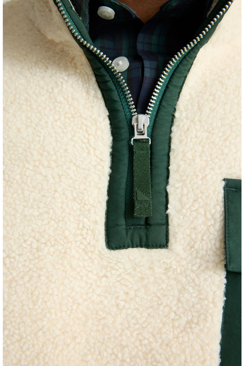 Brenley Quarter Zip Mixed Media Fleece Pullover, Alternate, color, ECRU