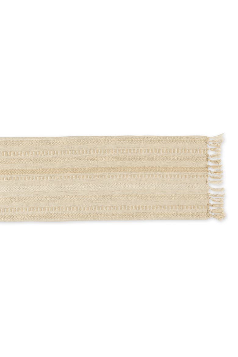Braided Stripe Jacquard Table Runner, Alternate, color, Vintage Linen