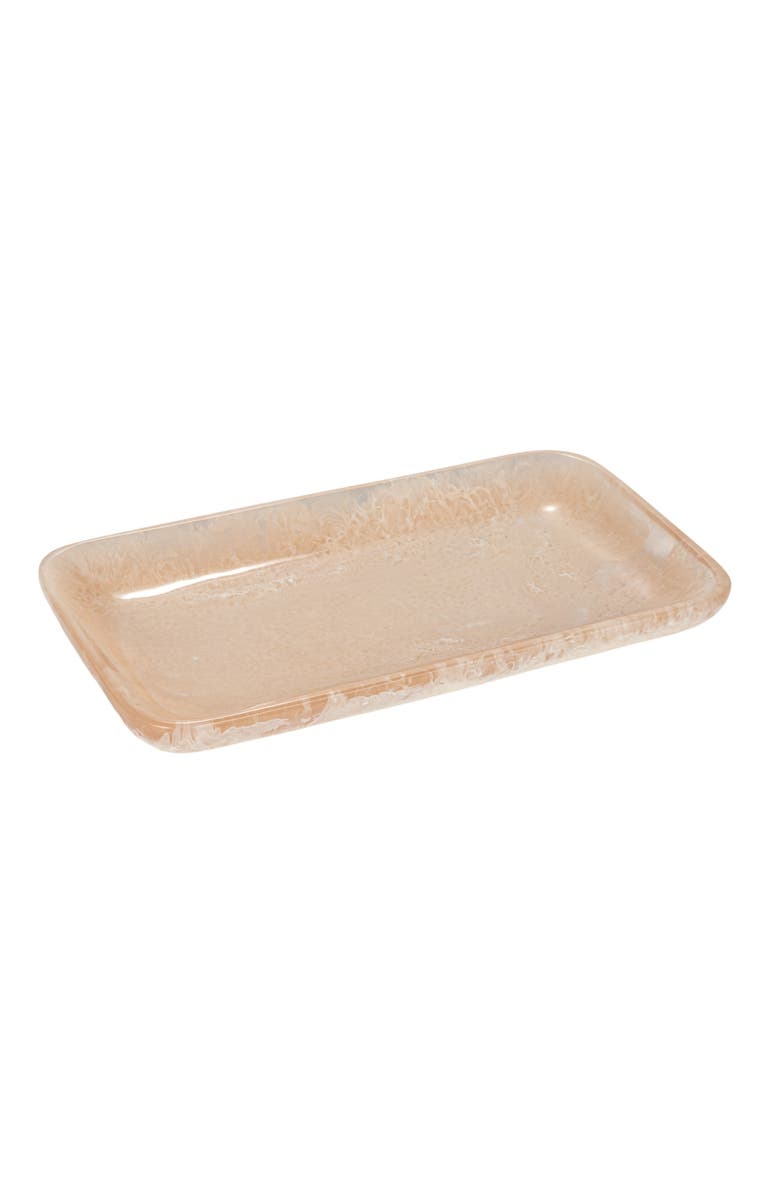 Storied Home Matte Marbled Resin Tray, Main, color, Blush