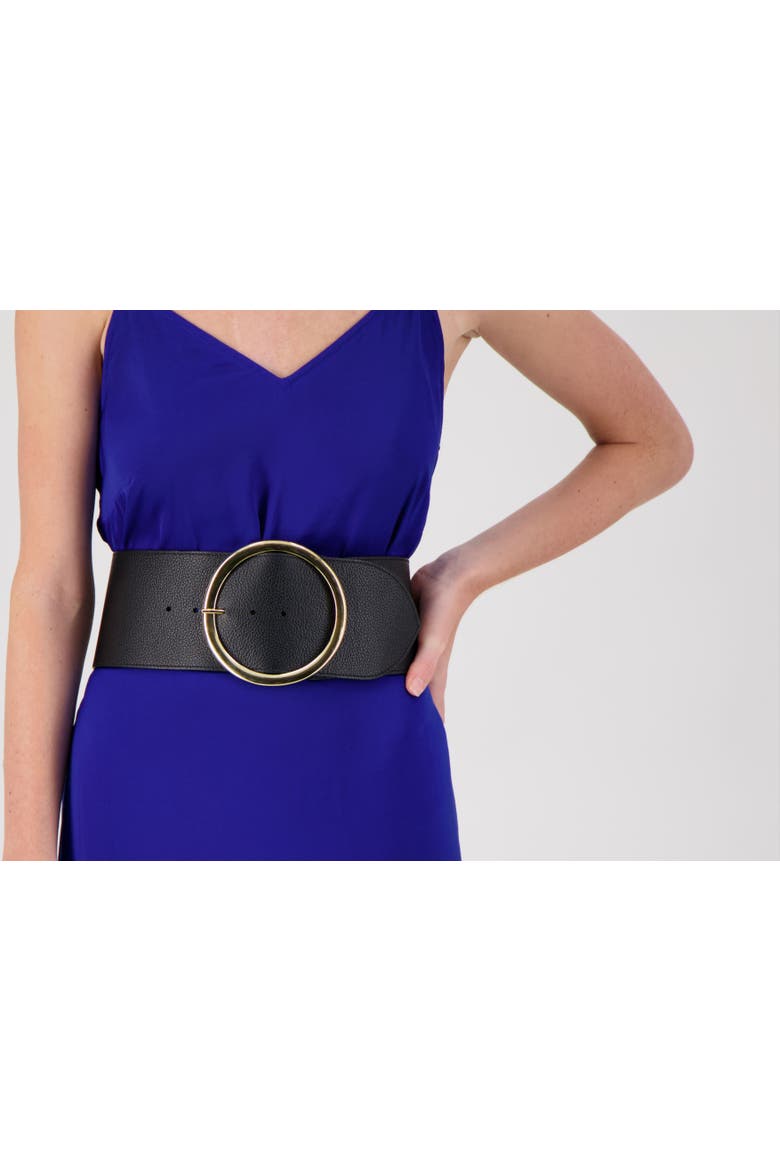 La Splendide Leather Belt, Alternate, color, Black