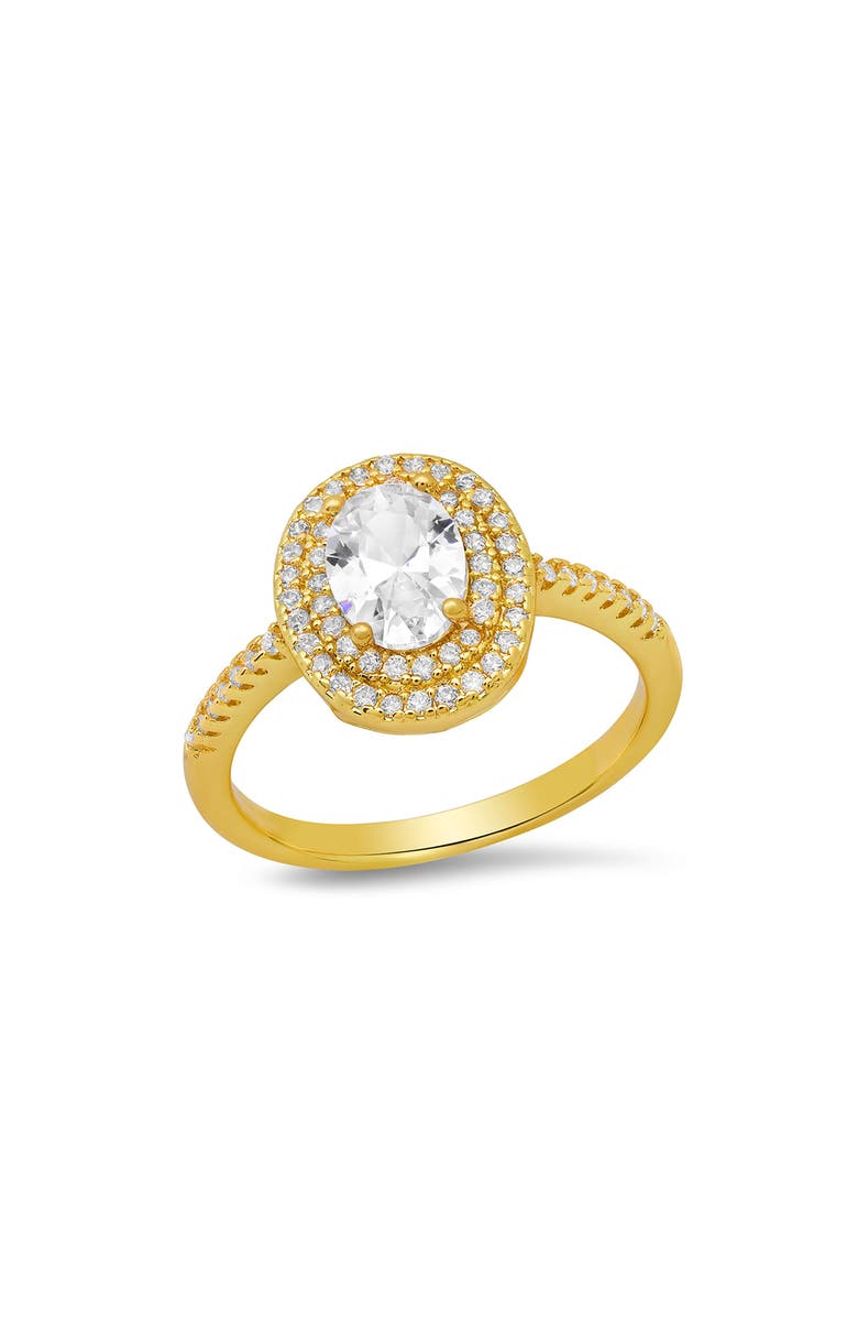 HMY JEWELRY Oval Simulated Diamond Pavé Ring, Main, color, 