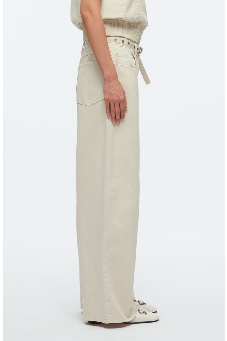 Belted High Waist Wide Leg Jeans, Alternate, color, ECRU