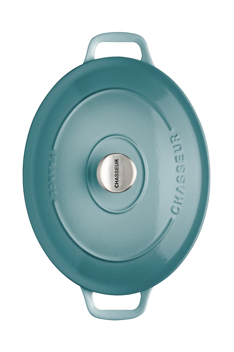 French 5.3-Quart Enameled Cast Iron Oval Dutch Oven - Quartz Blue, Alternate, color, QUARTZ BLUE
