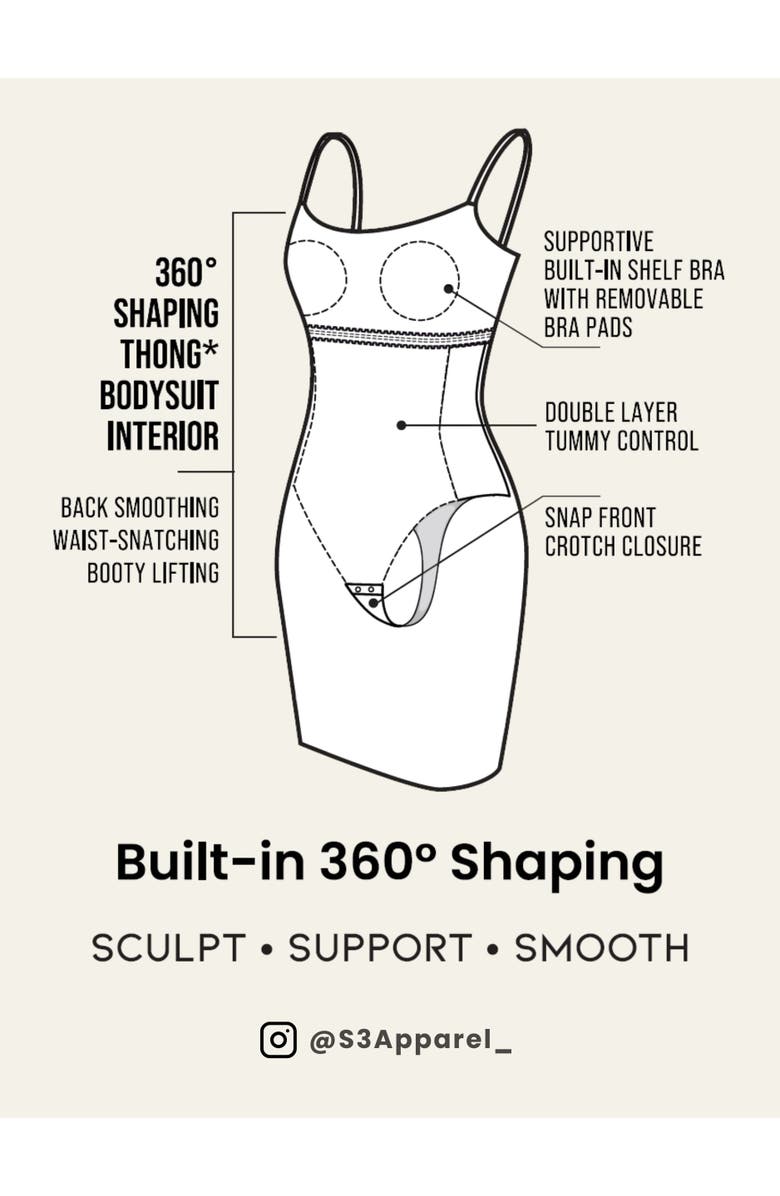 S3 Apparel Sculpting Shapewear Shirred Waist Square Neck Tank Mini Dress, Alternate, color, Onyx Black