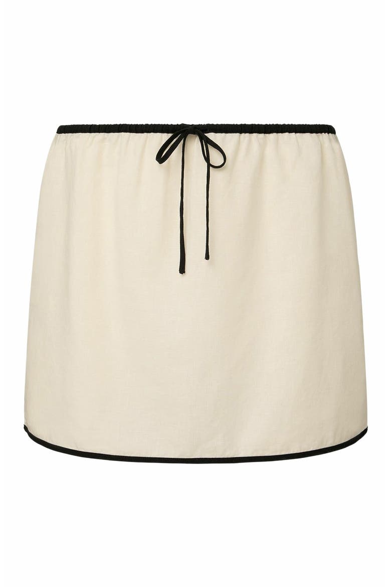Air Linen Mini Skirt, Alternate, color, EGRET/BLACK