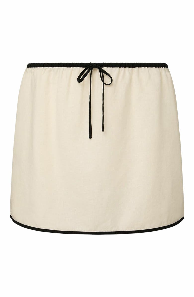 Onia Air Linen Mini Skirt, Alternate, color, Egret/Black
