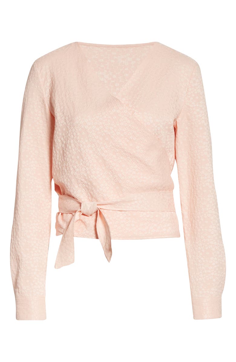 Samsøe Samsøe Luna Floral Jacquard Wrap Blouse, Alternate, color,