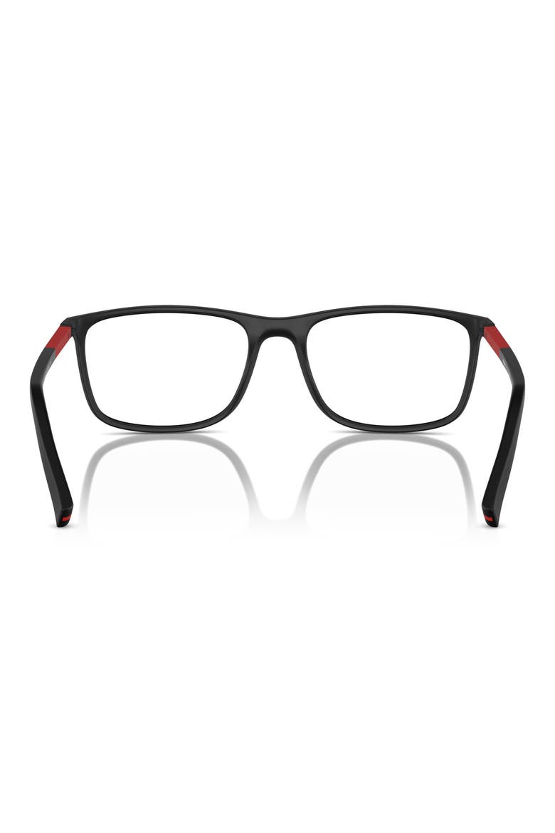 57mm Rectangular Optical Glasses, Alternate, color, BLACK RUBBER