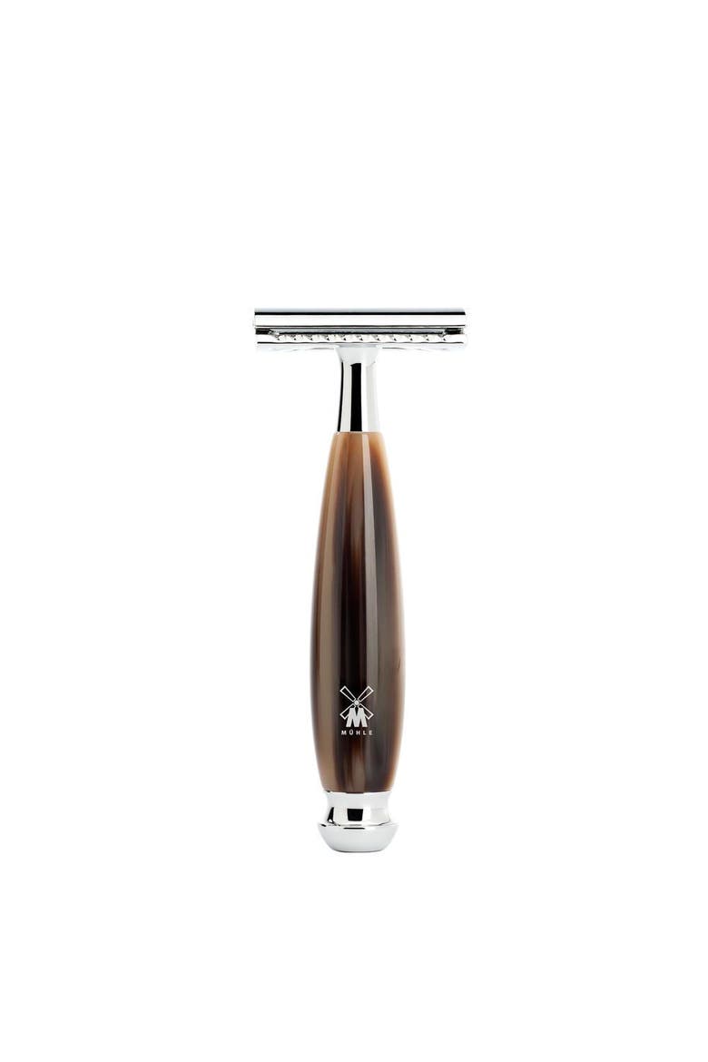 Vivo Brown Horn Safety Razor, Main, color, Horn Brown