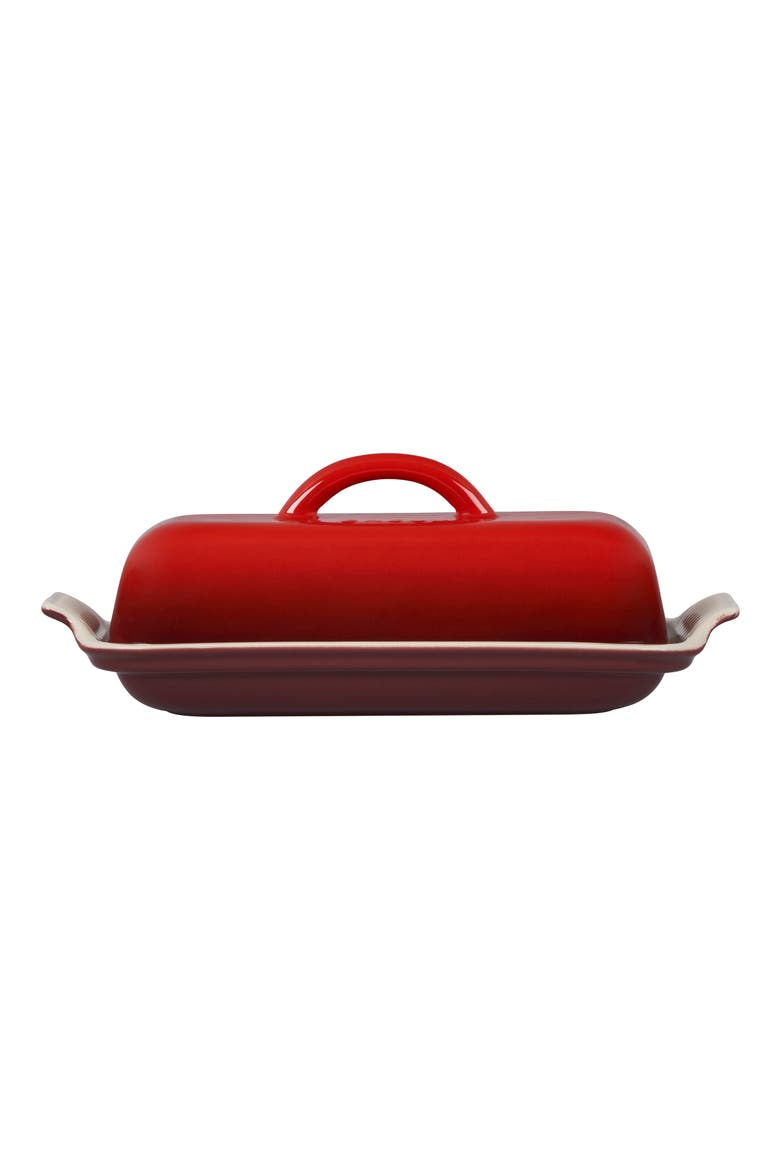 Heritage Butter Dish, Alternate, color, CERISE
