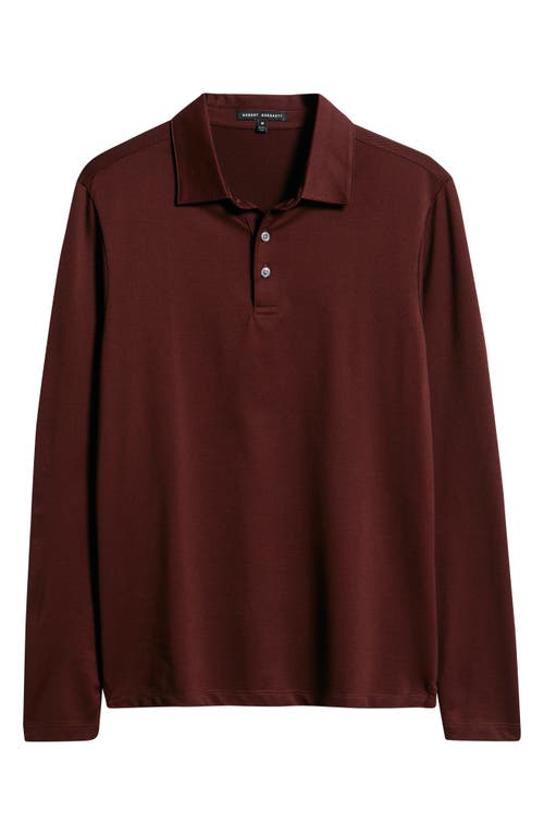 Robert Barakett Luciano Long Sleeve Twill Polo In Red