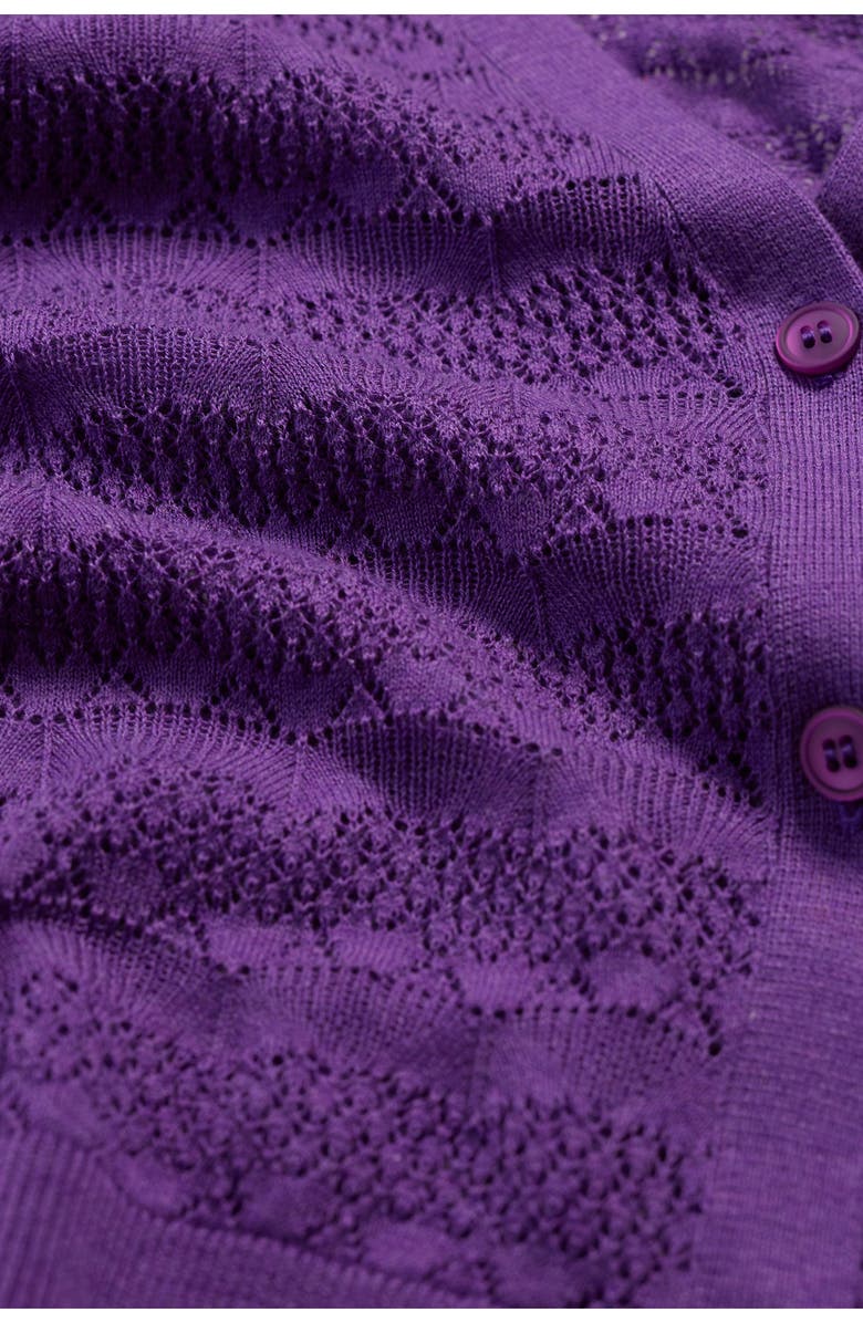 Seasalt Cornwall Sweet Day Pointelle Organic Cotton Cardigan, Alternate, color, Knit Melange Pansy