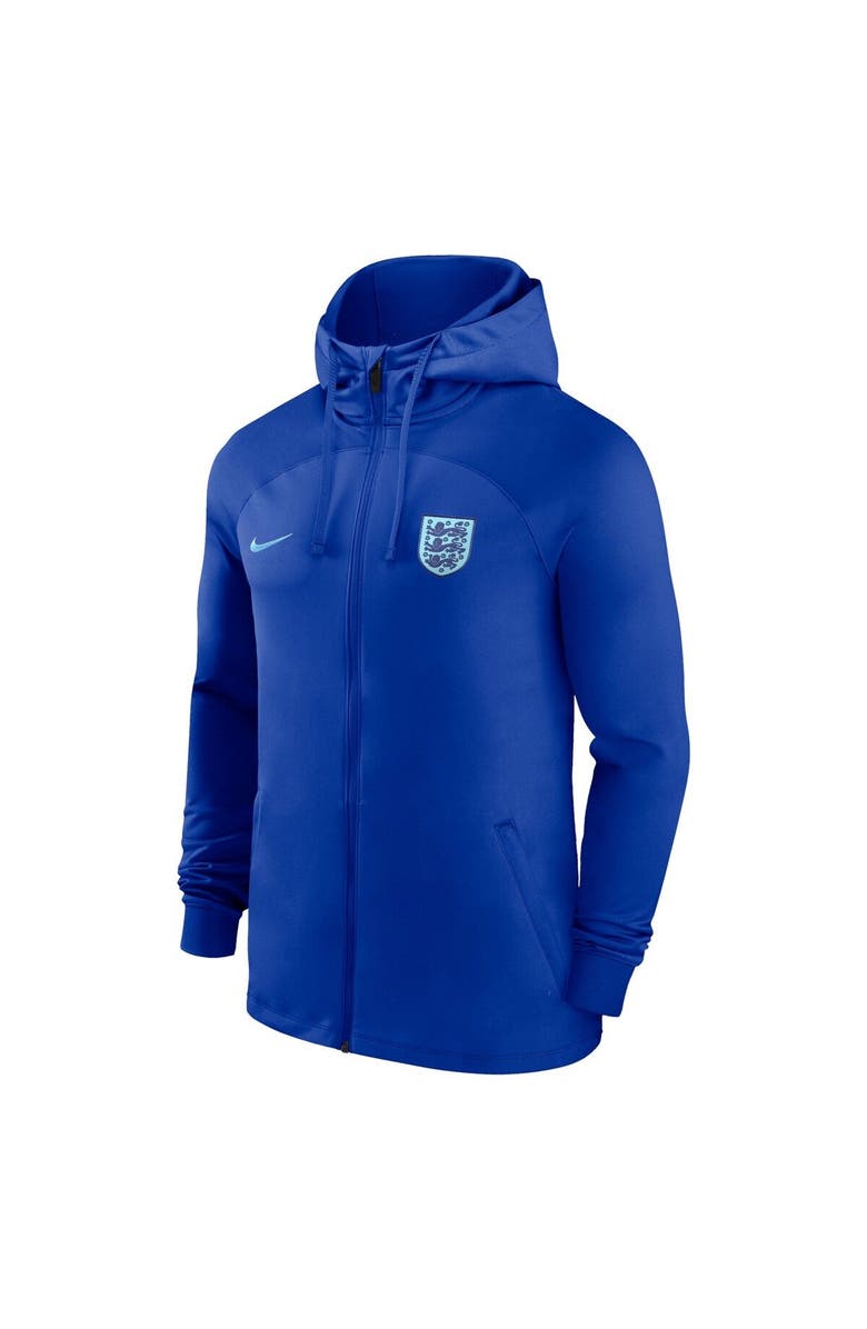 Nike Men's Nike Blue England National Team Strike Raglan Hoodie Full-Zip Track Jacket, Alternate, color, Blue