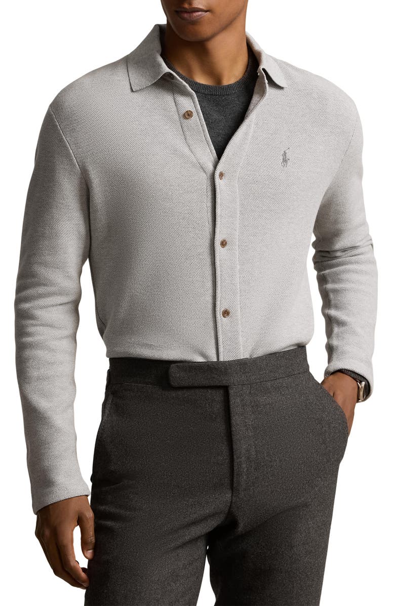 Polo Ralph Lauren Regular Fit Cotton Piqué Button-Up Shirt, Main, color,