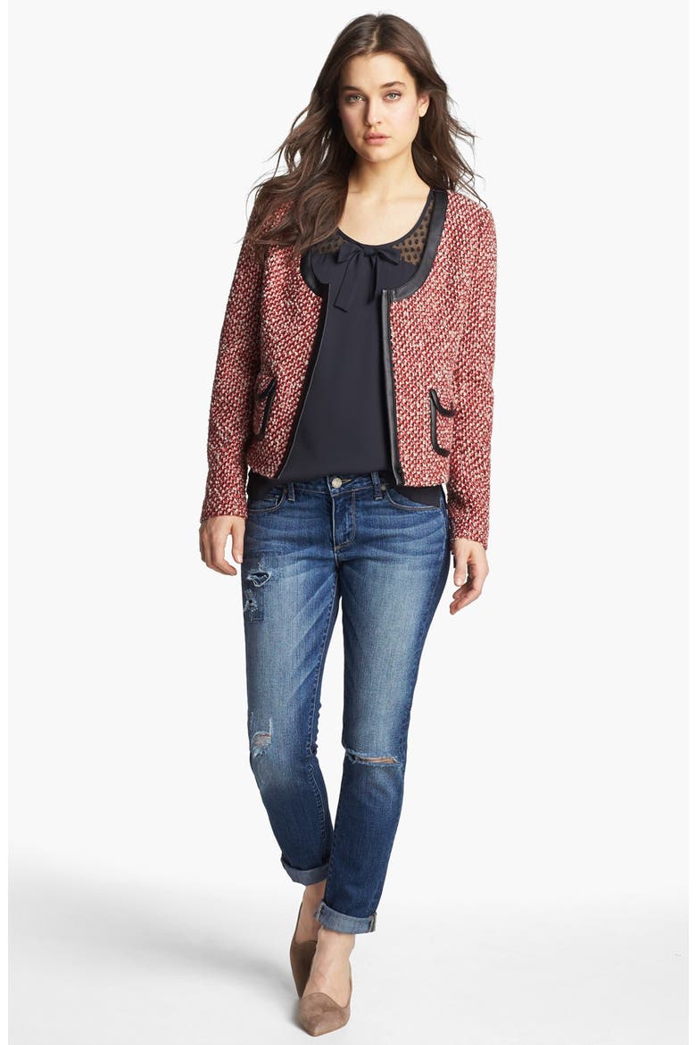 Hinge® Tweed Jacket, Alternate, color, TEAL FANFARE COMBO