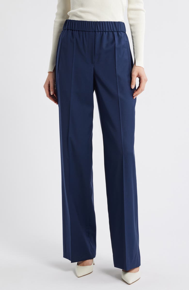 BOSS Toyal Pull-On Virgin Wool Flare Pants, Main, color, 