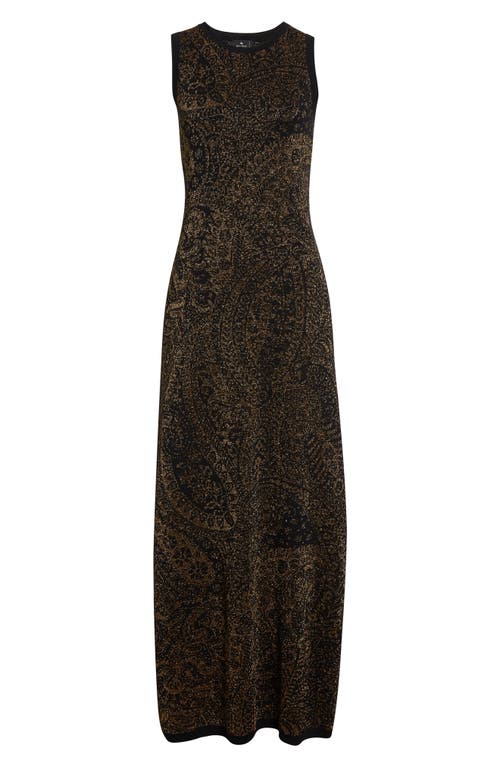 Etro Sleeveless Paisley Motif Maxi Dress In Green