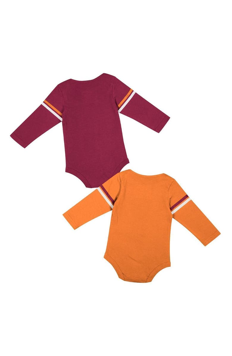 COLOSSEUM Infant Colosseum Maroon/Orange Virginia Tech Hokies Advertisement Two-Pack Long Sleeve Bodysuit Set, Alternate, color, 