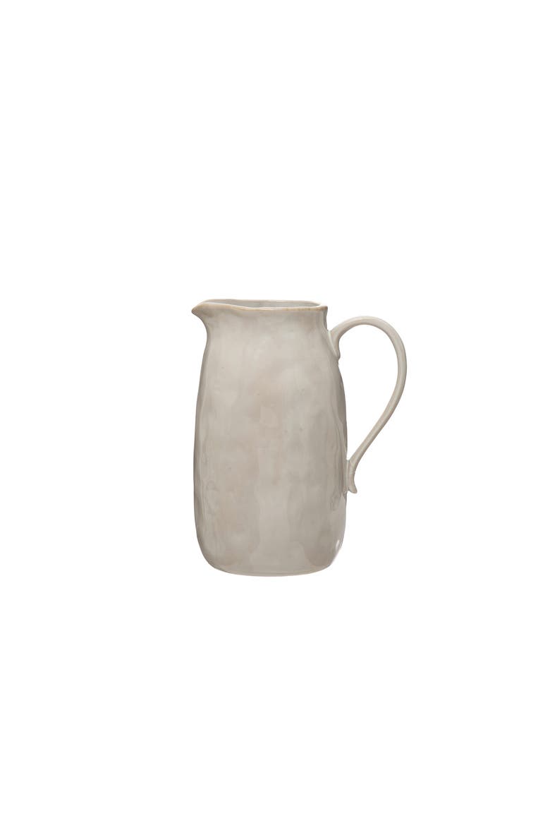 Stoneware Pitcher, Main, color, White