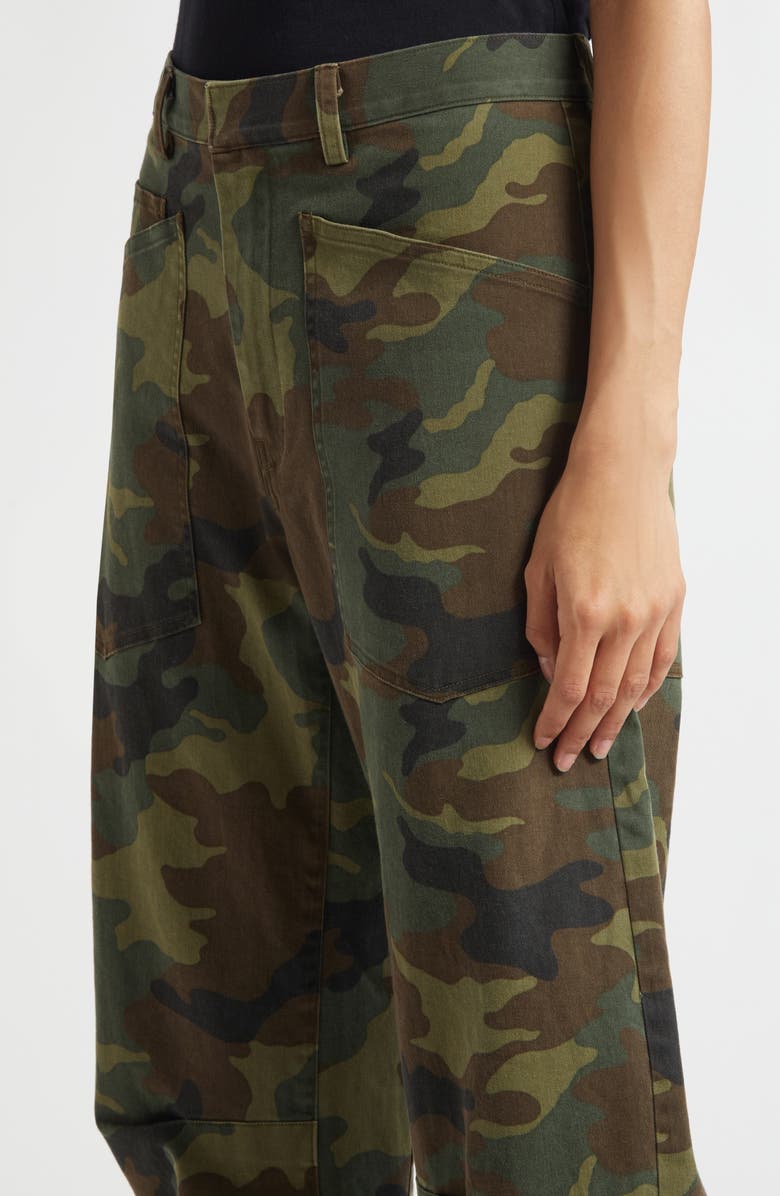 Nili Lotan Shon Camo Barrel Leg Pants, Alternate, color, Camouflage