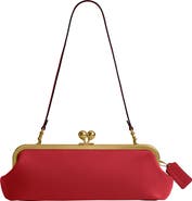 COACH Kisslock Glovetanned Leather Frame Clutch
