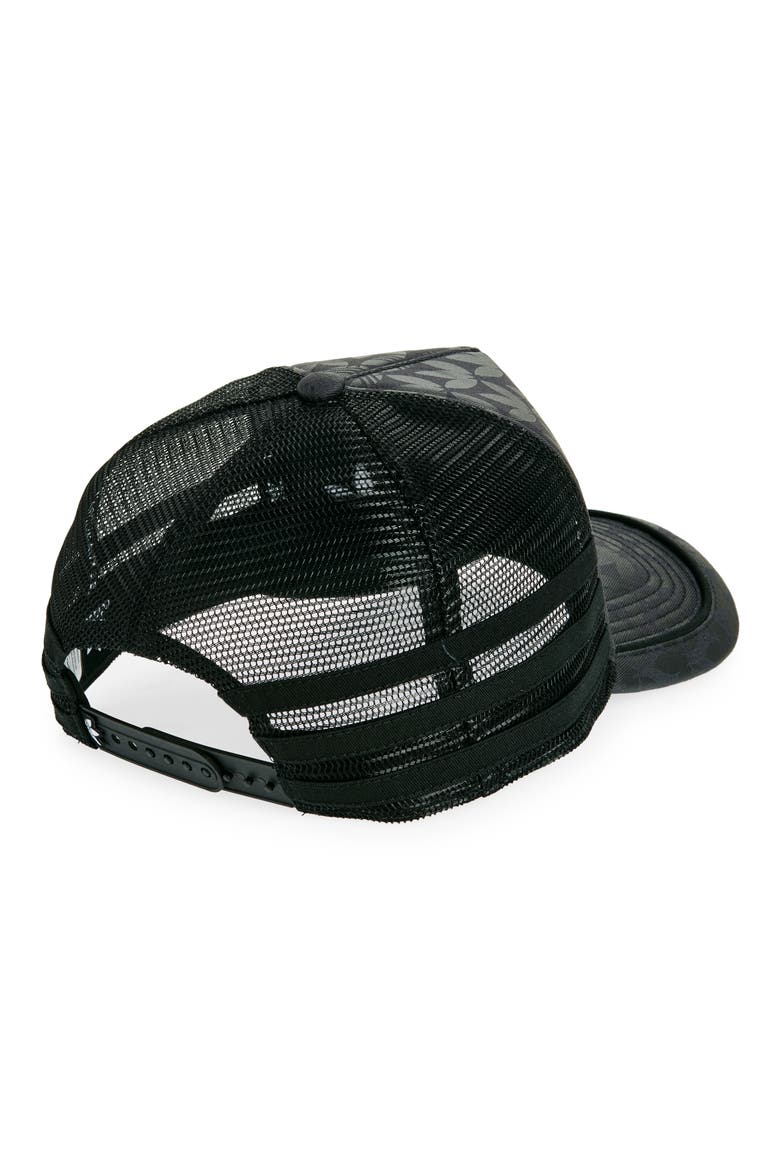Monogram Snapback Trucker Hat, Alternate, color, BLACK/ WHITE