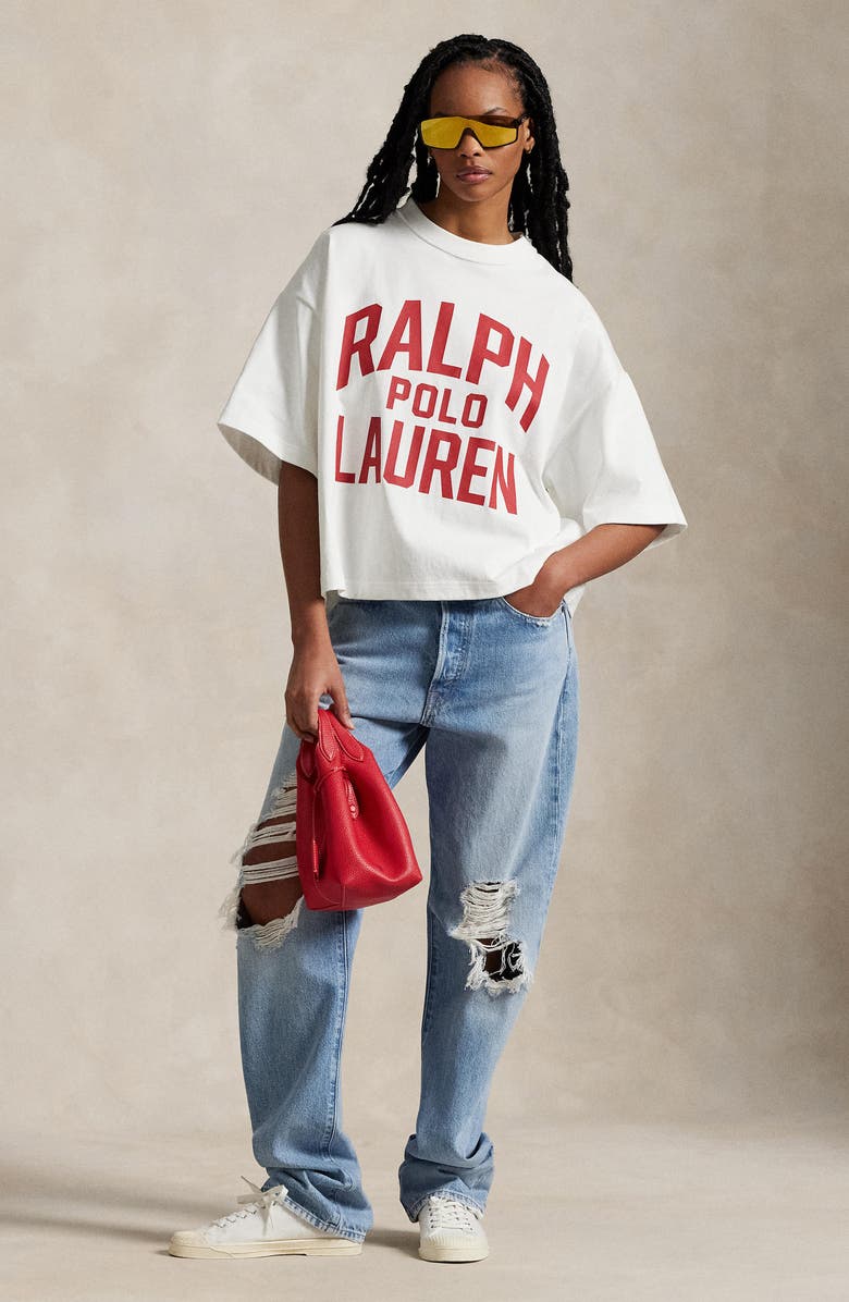 Polo Ralph Lauren Logo Oversize Cotton Graphic T-Shirt, Alternate, color, 