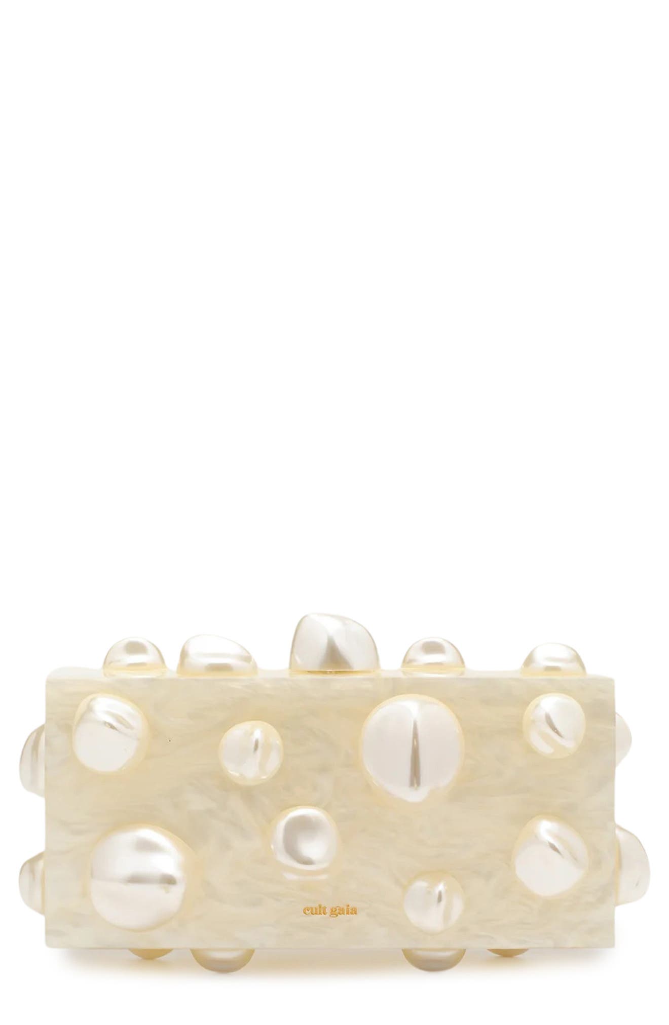 Cult Gaia Orbs Clutch, Main, color, Ivory
