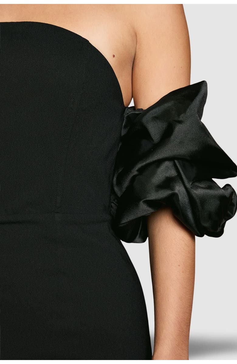 Coast Puff Sleeve Bardot Fishtail Maxi Dress, Alternate, color, Black