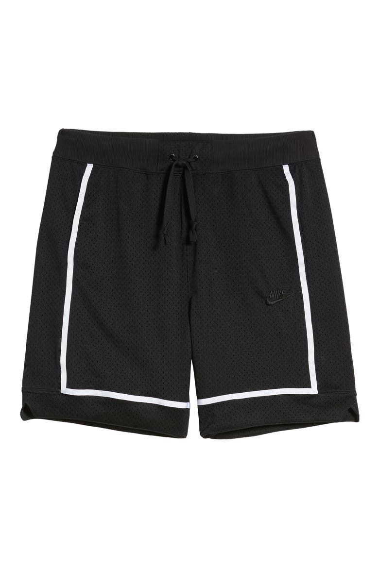 Sportswear Mesh Athletic Shorts, Alternate, color, BLACK/ BLACK/ WHITE/ BLACK