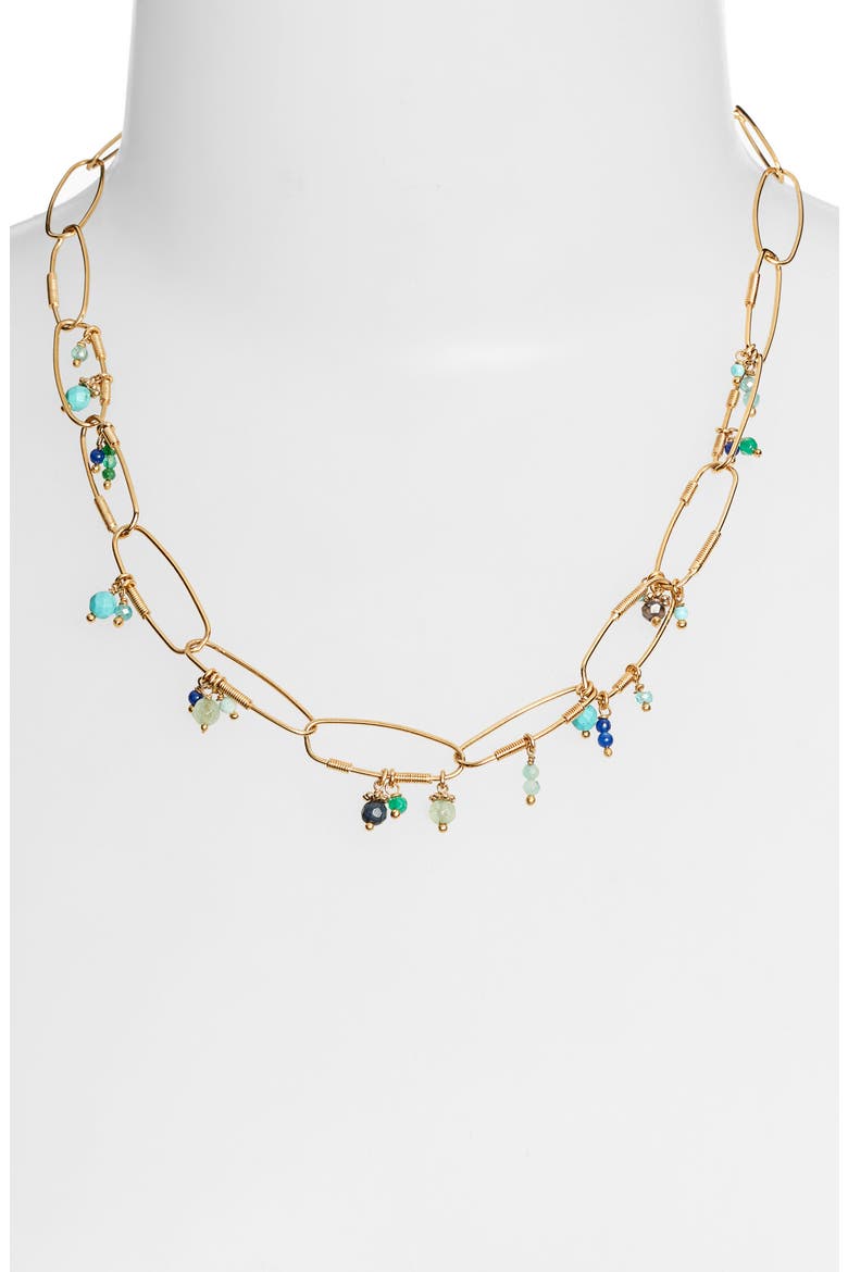 Cocoa Charm Necklace, Alternate, color, GOLD/ GREEN
