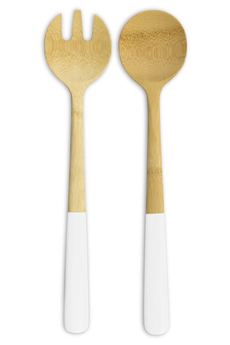 Bamboo Salad Servers, Alternate, color, WHITE